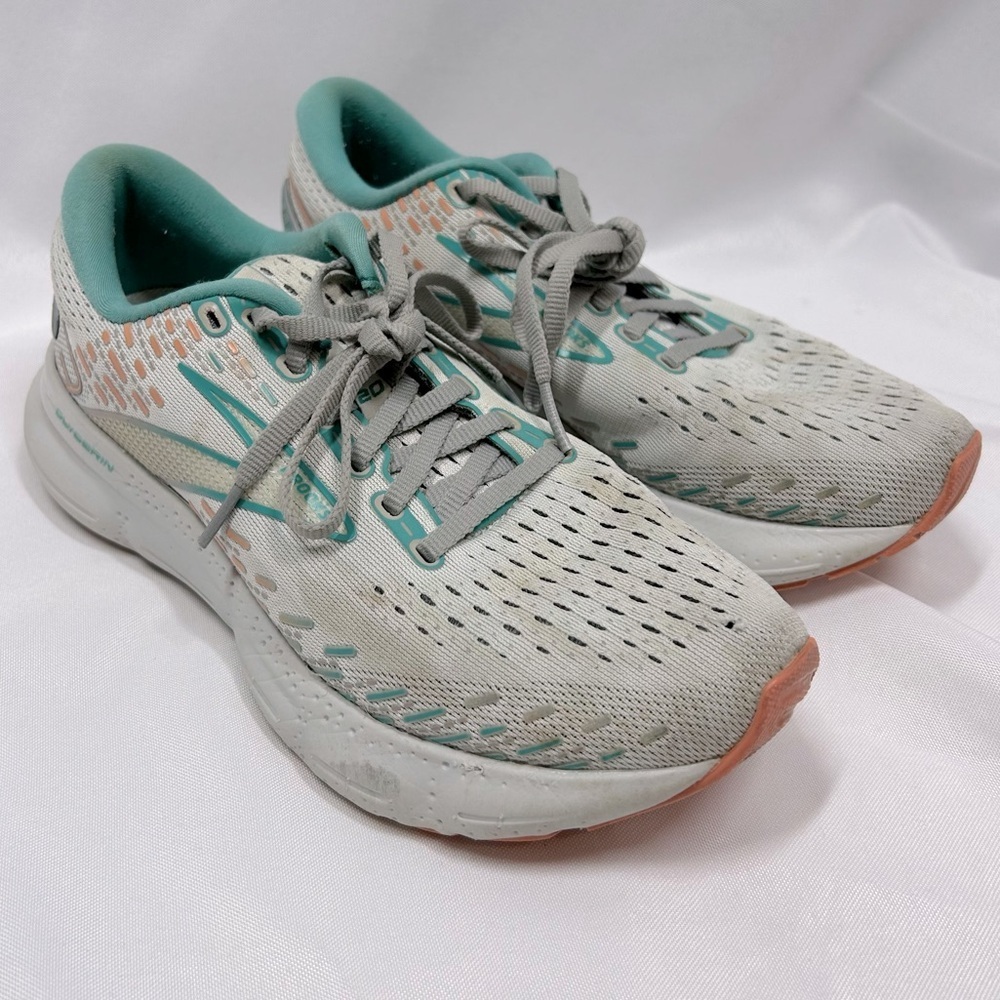 Brooks | Glycerin 20 Running Tennis Shoes White Teal Lace Up Women’s Size 7